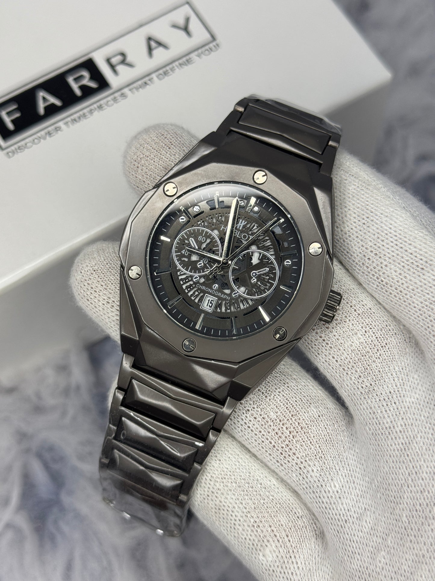 Hublot Diamond Cut Skeleton Watch