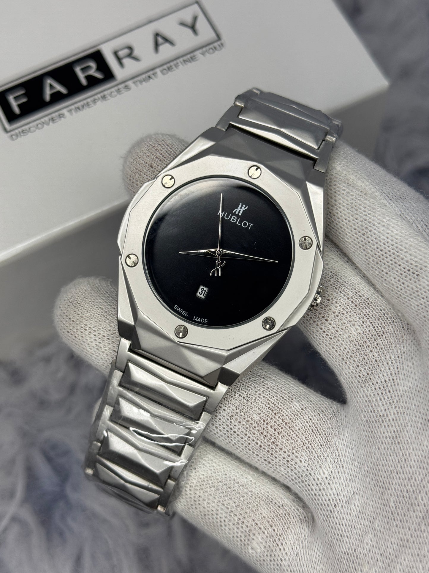 Hublot Plain Diamond Cut Watch