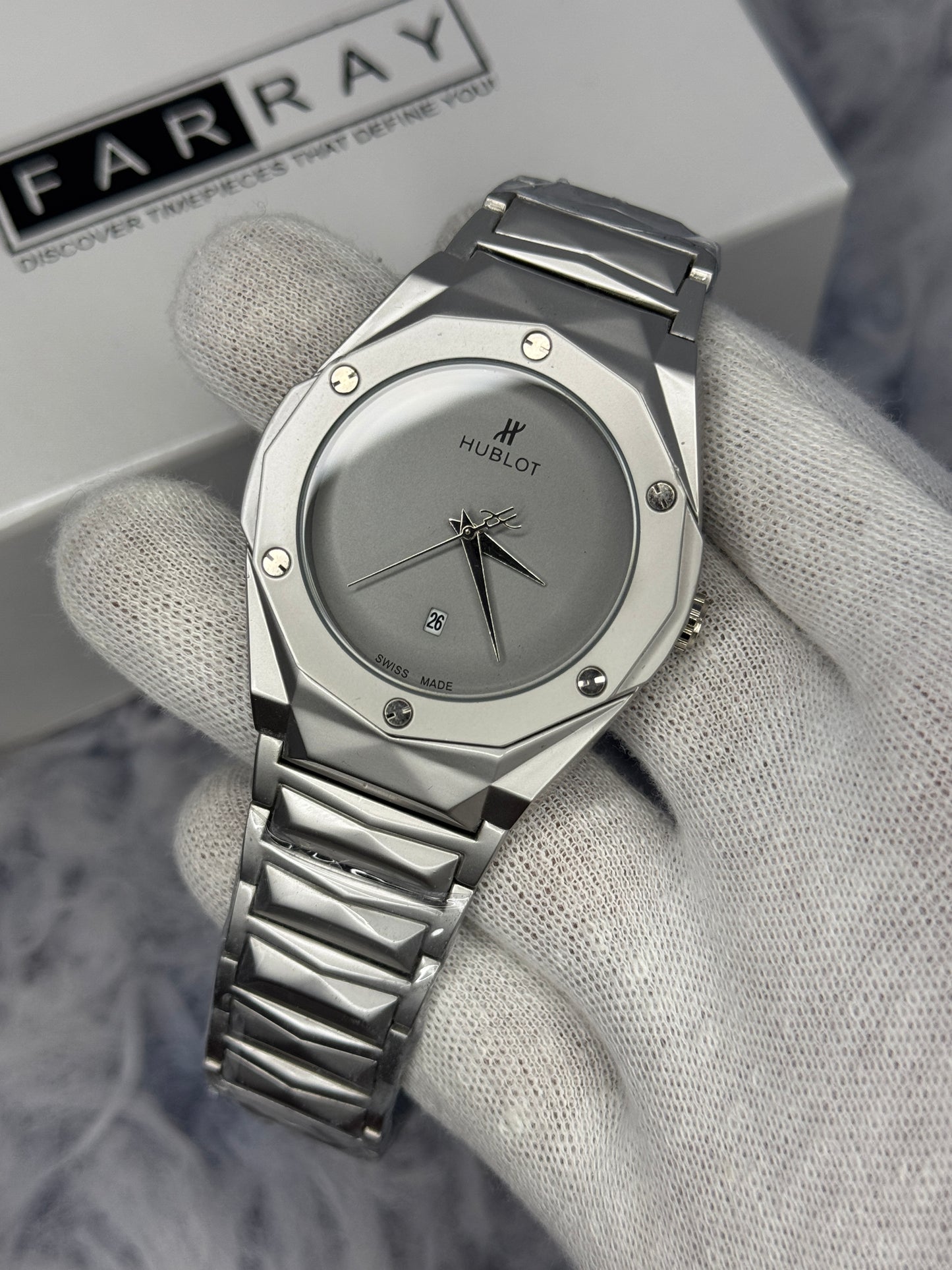 Hublot Plain Diamond Cut Watch