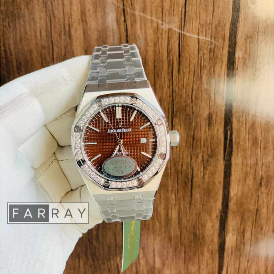 Automatic Audemers Piguet Stones Bazel Silver Brown