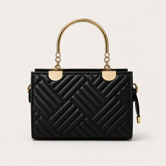 COACH - Herringbone Black Top Handle Bag