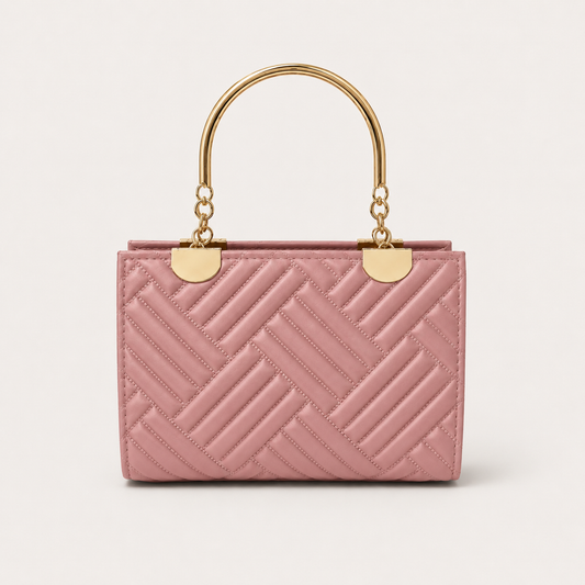COACH - Herringbone Dusty Pink Top Handle Bag