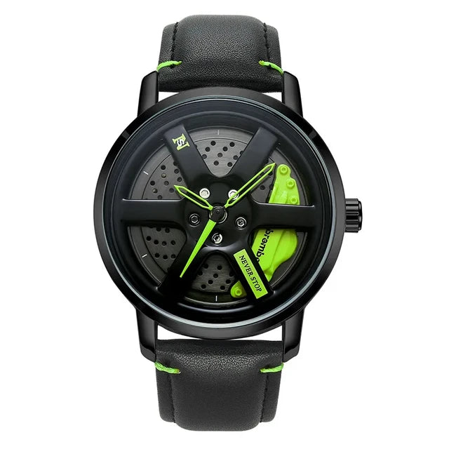 Moving Wheel Strap Watch