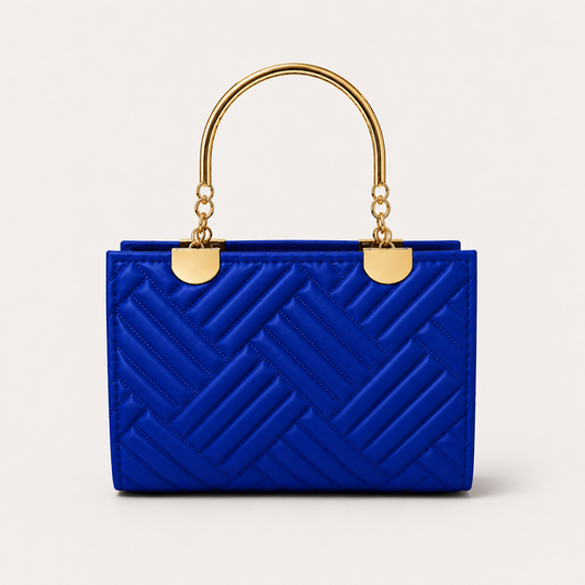 COACH - Herringbone Blue Top Handle Bag