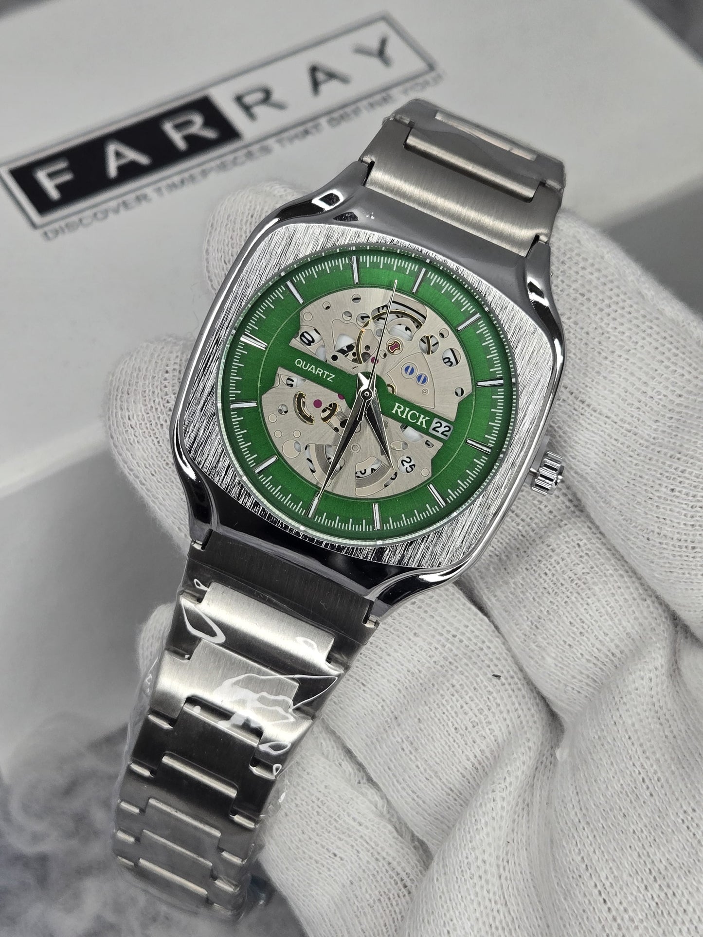 RICK Skeleton Design Date Watch
