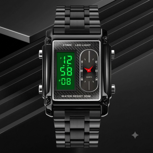RETRO FURTURISTIC DUAL DISPLAY WATCH