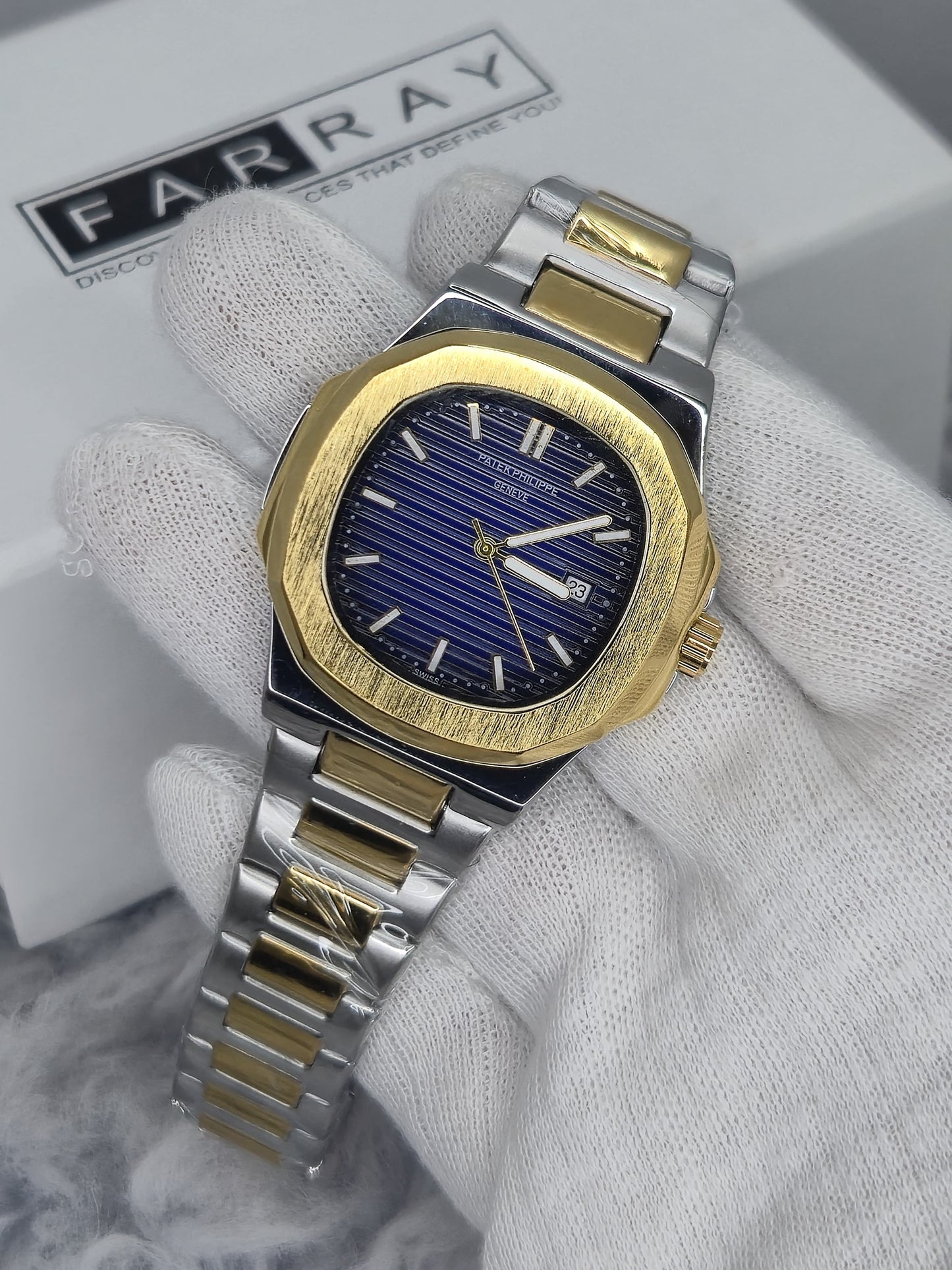 PP Textured Bezel Date Watch