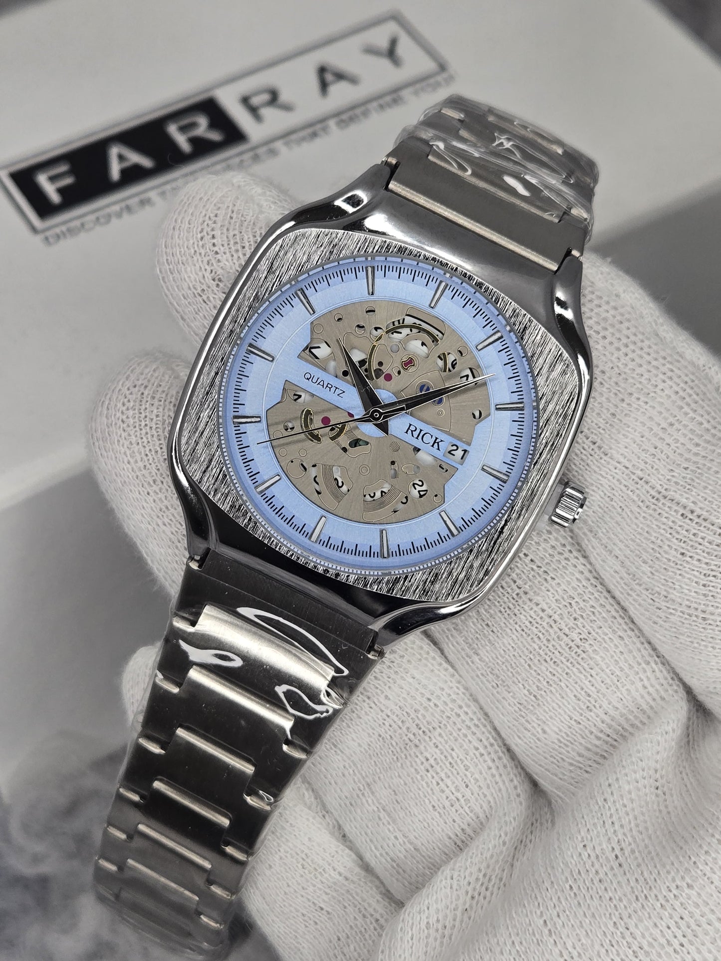 RICK Skeleton Design Date Watch