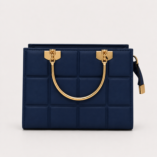 COACH - Grid Blue Top Handle Bag