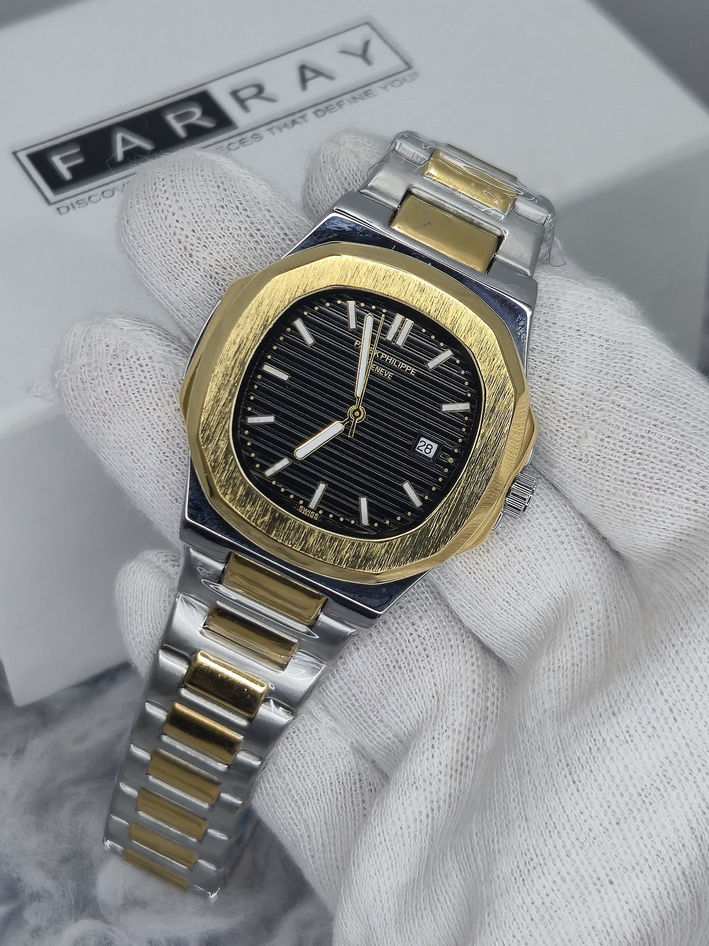 PP Textured Bezel Date Watch