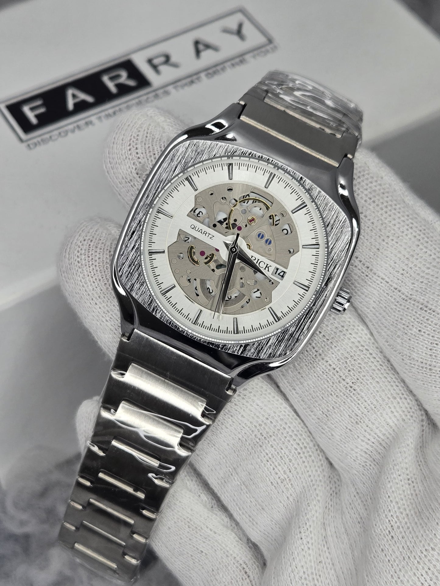 RICK Skeleton Design Date Watch