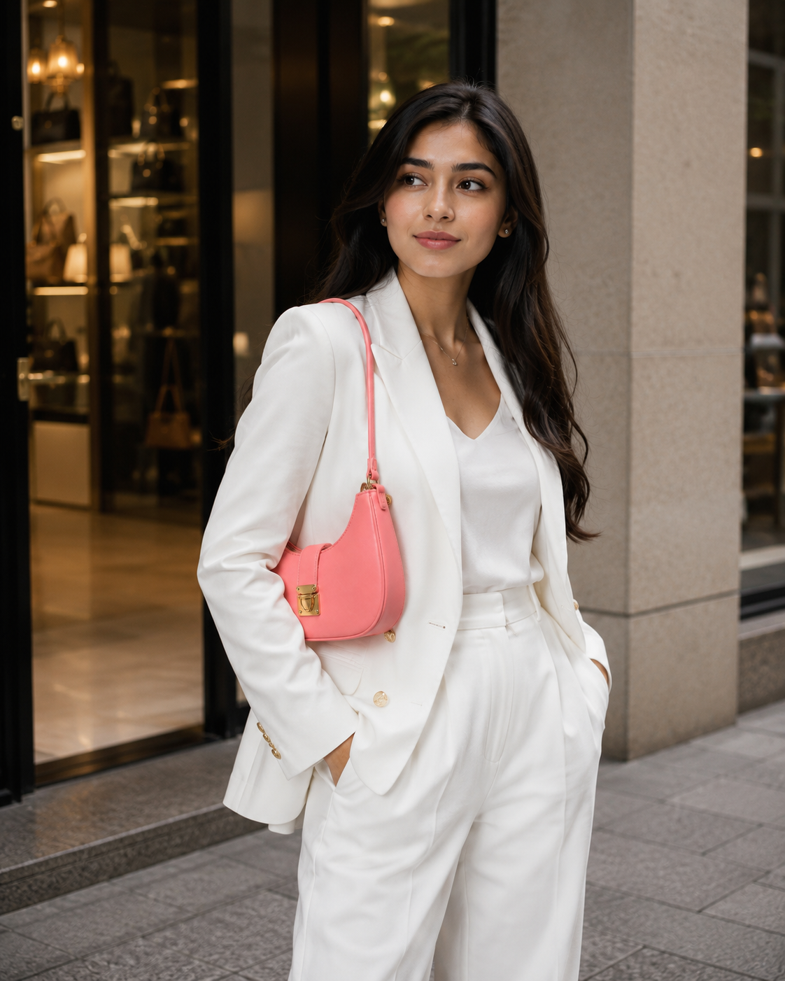 BAGUETTE - Pink Sholder Bag