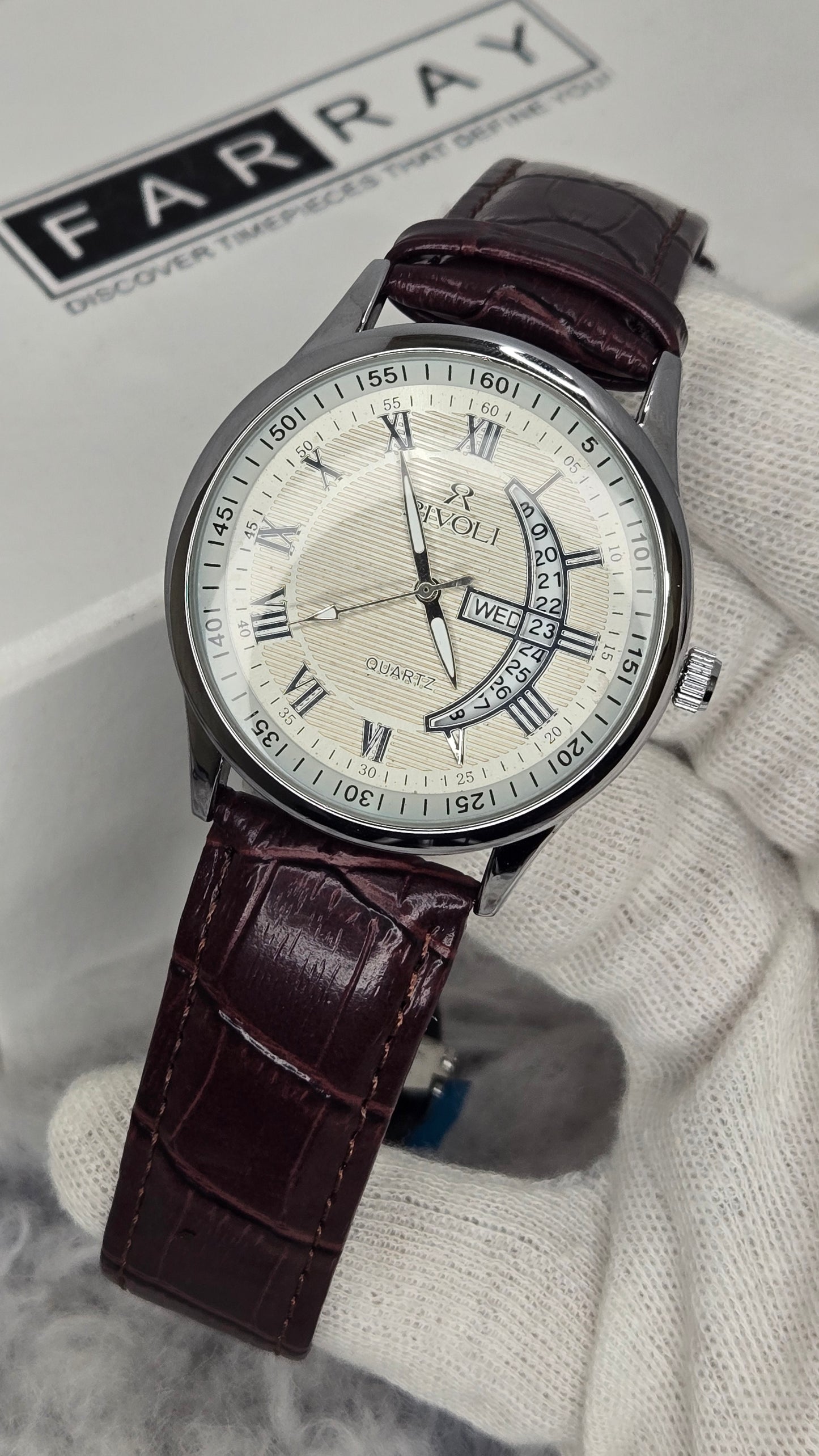 Rivoli Day-Date Strap Watch