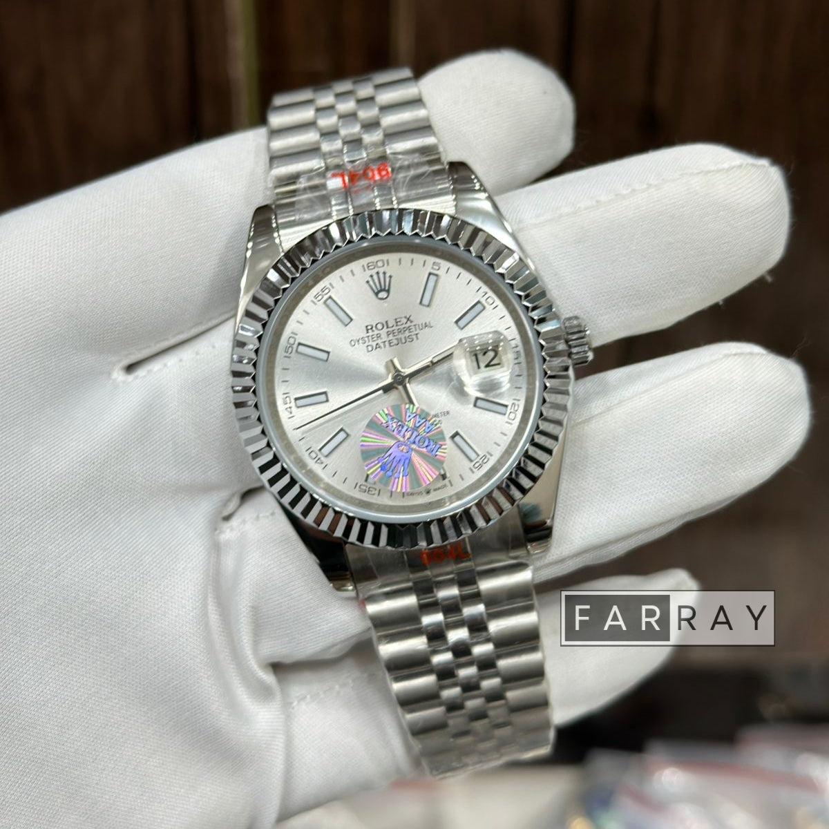 Automatic Date Just Watch Silver White