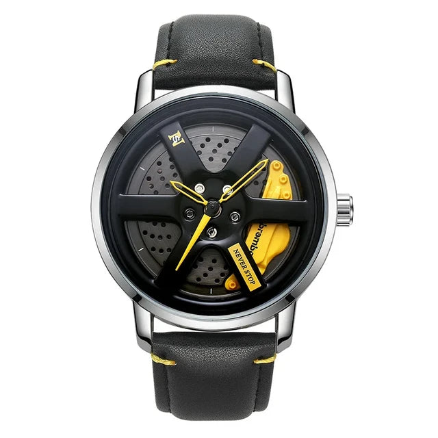 Moving Wheel Strap Watch