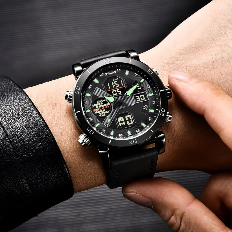 Fossil Leather Strap Digital Watch