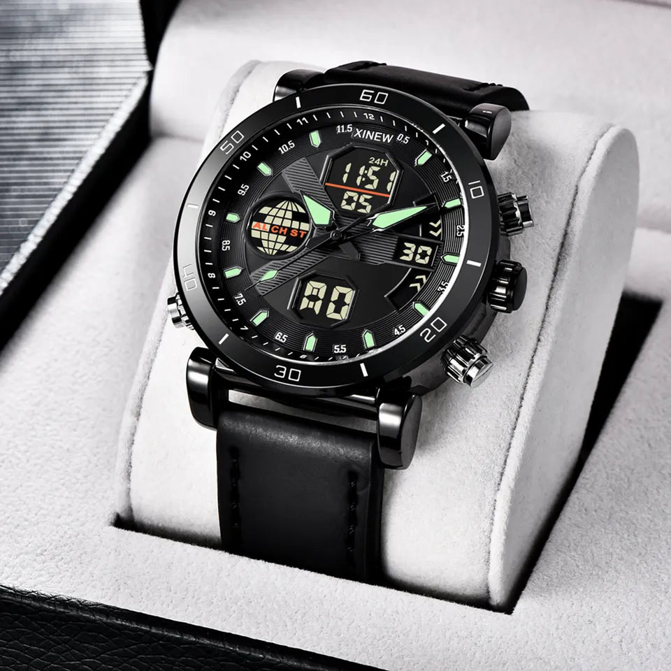 Fossil Leather Strap Digital Watch