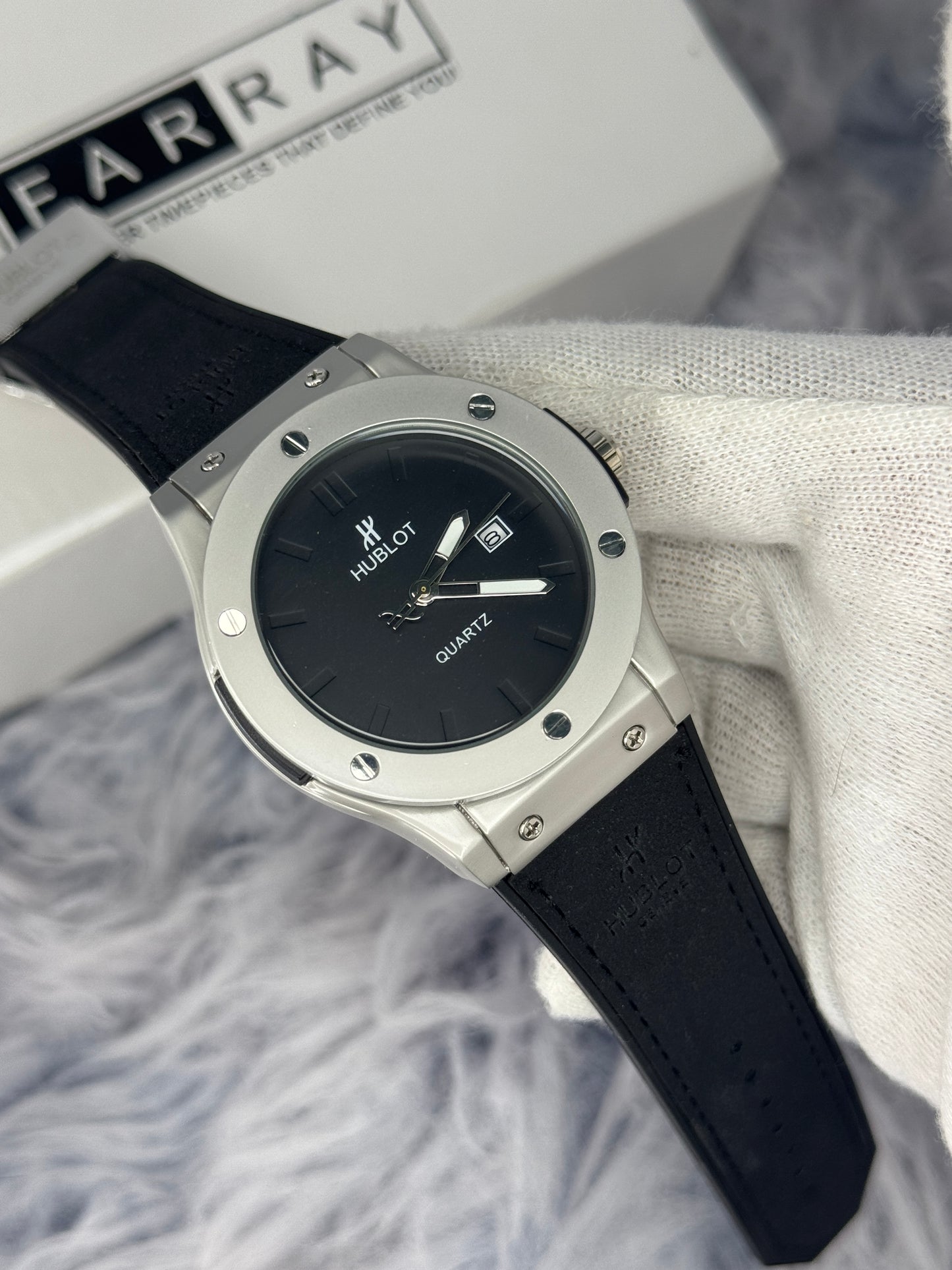 Hublot Premium Classic Leather Silicon Strap Watch