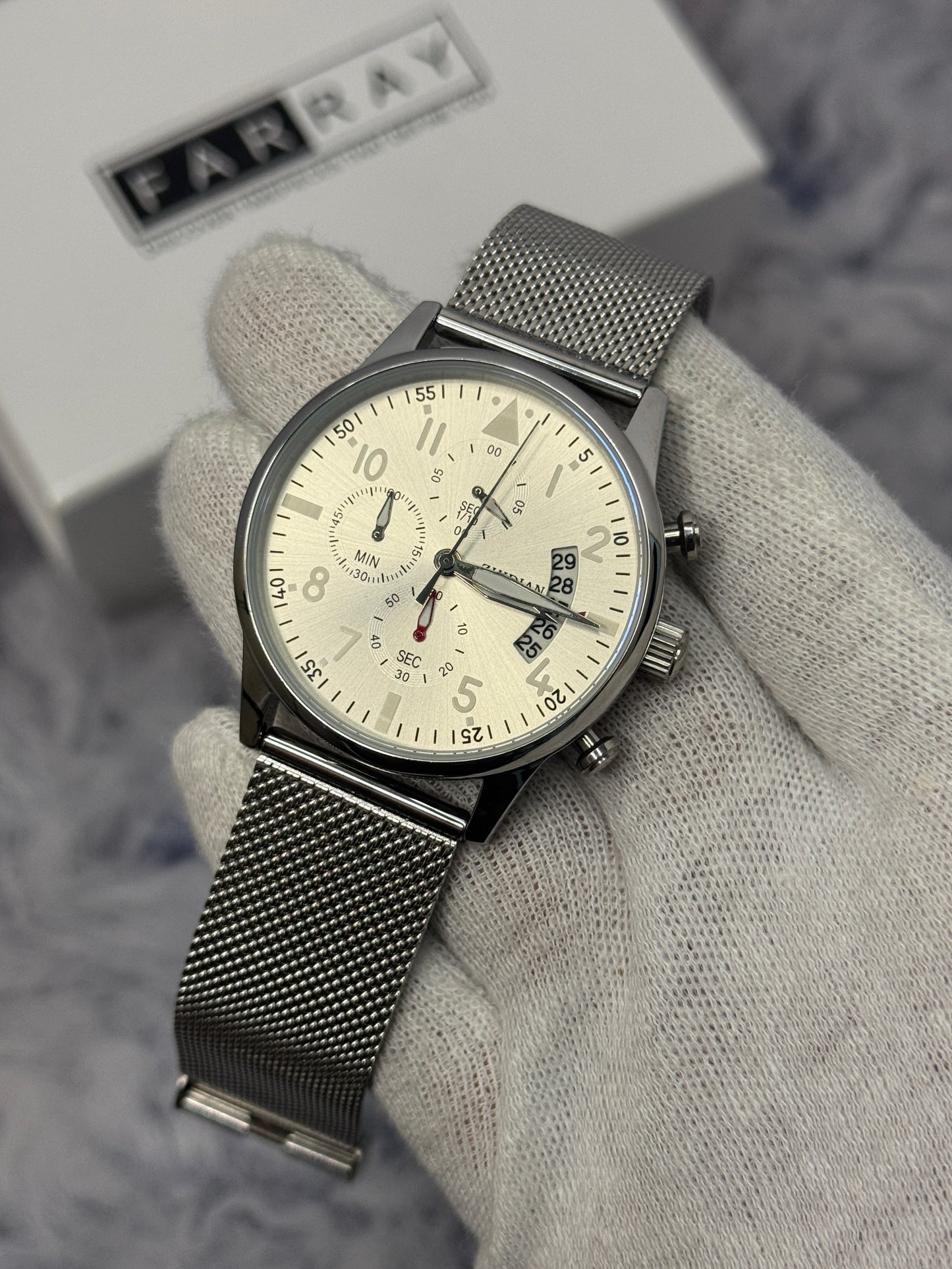 Mesh Strap Chronograph Watch