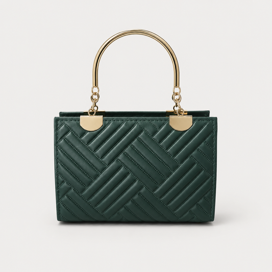 COACH - Herringbone Green Top Handle Bag