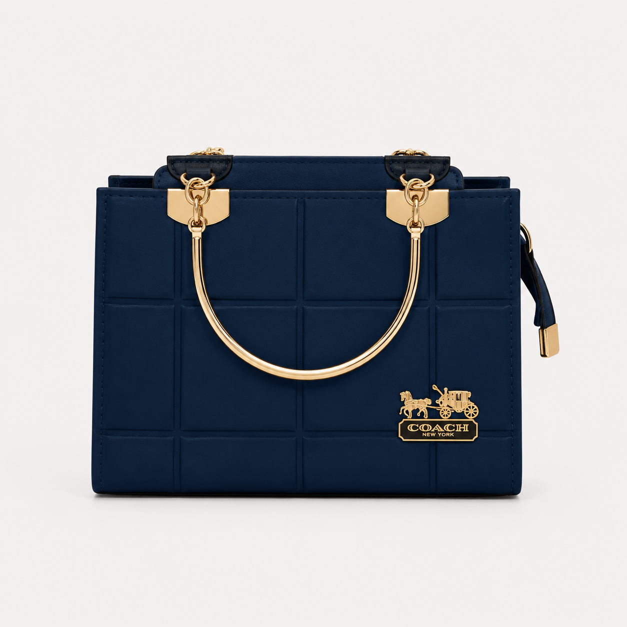 COACH - Grid Blue Top Handle Bag