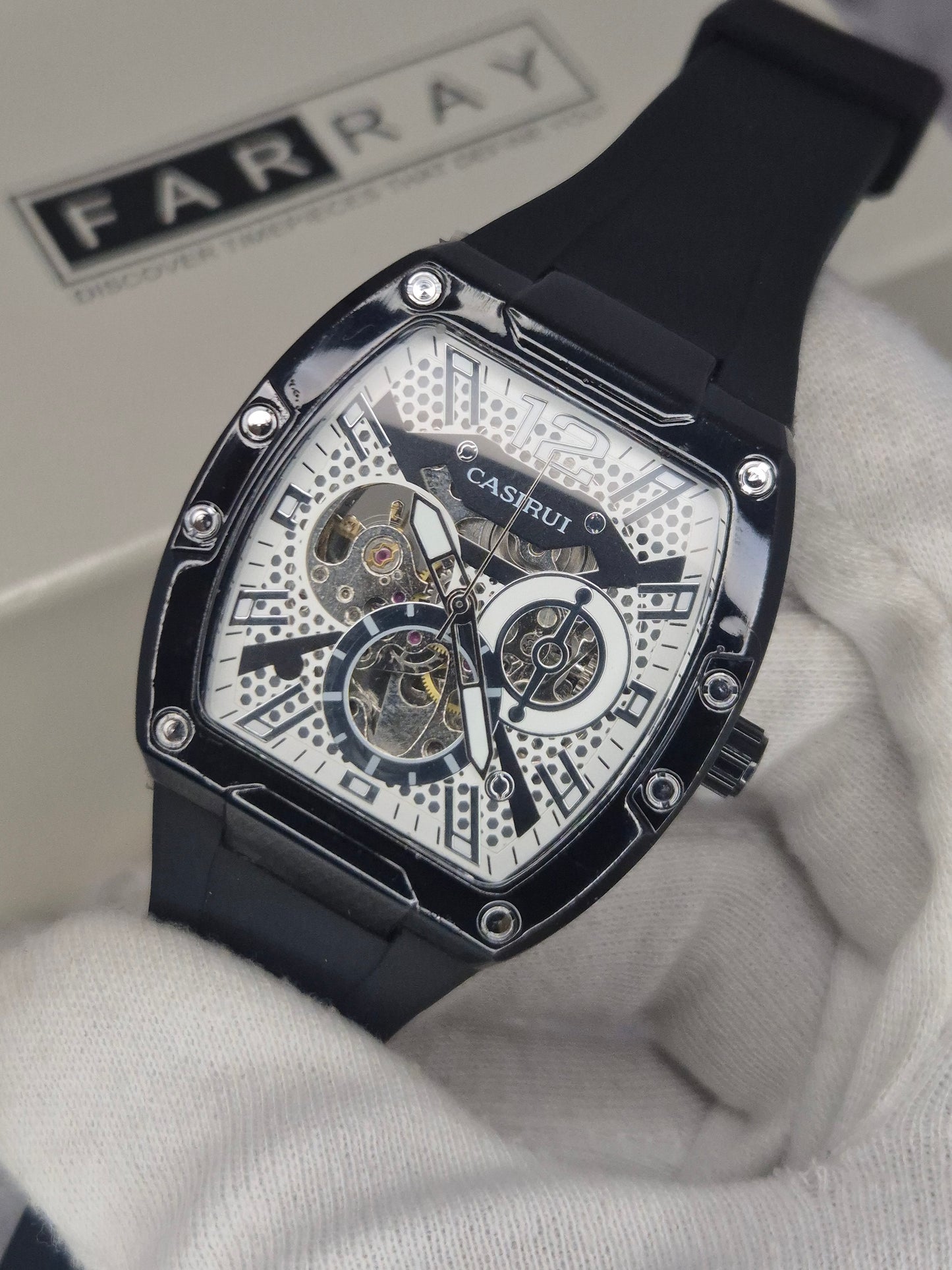 Casirui Automatic Skeleton Strap Watch