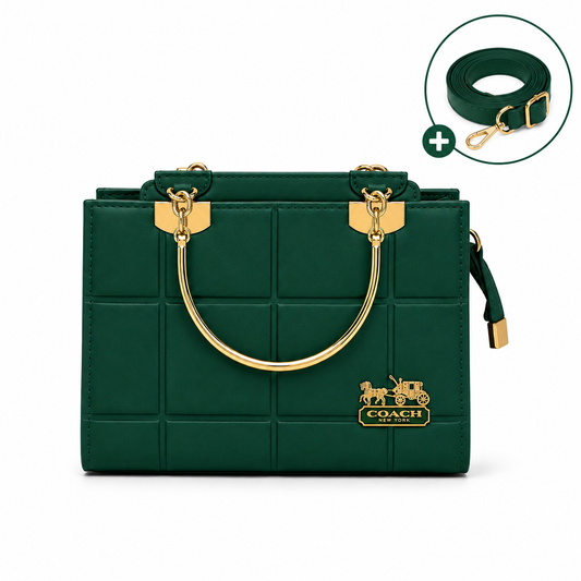 COACH - Grid Green Top Handle Bag