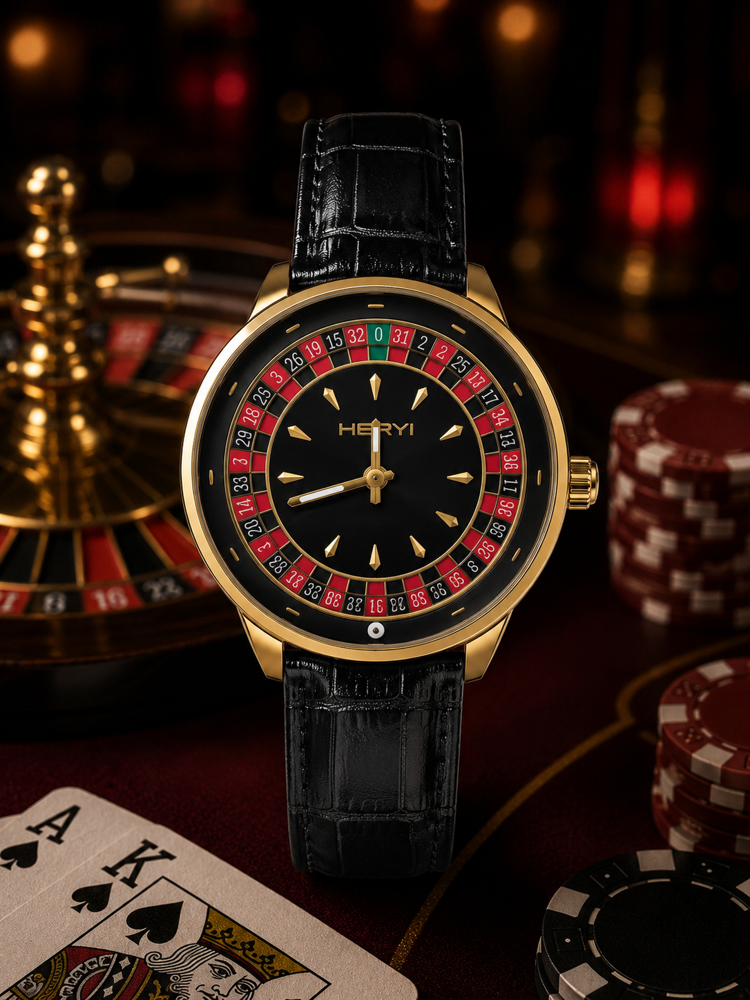 HERYI - Moving Casino Leather Watch