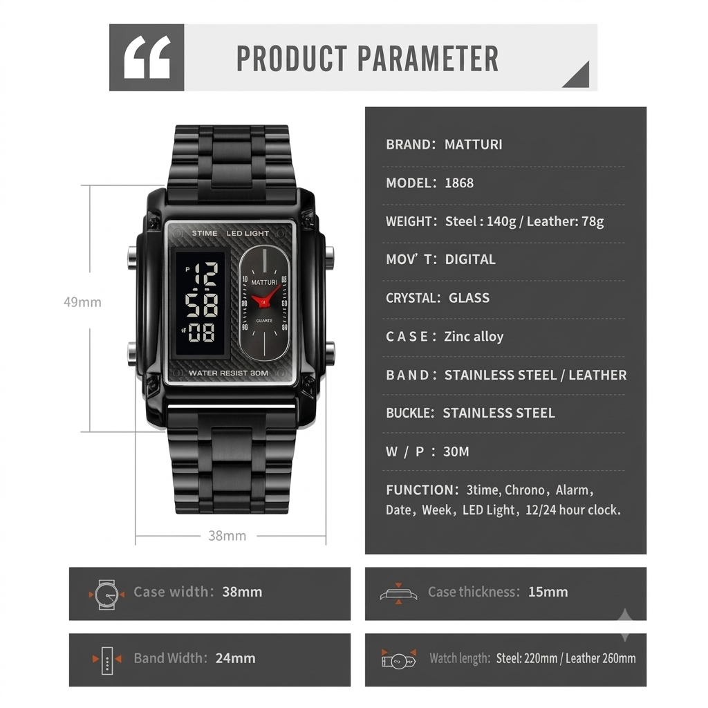 RETRO FURTURISTIC DUAL DISPLAY WATCH