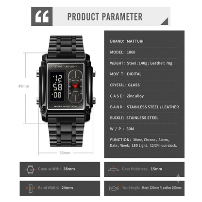 RETRO FURTURISTIC DUAL DISPLAY WATCH