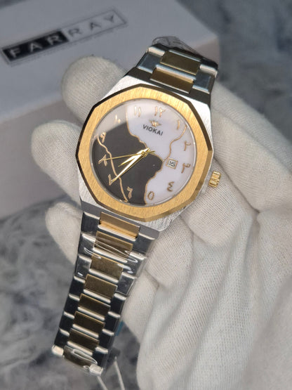 Arabic Marble Steel Chain Watch