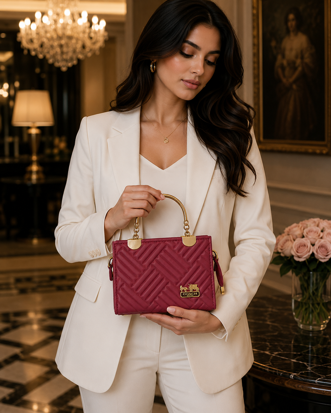 COACH - 2-in-1 Red Top Handle Bag
