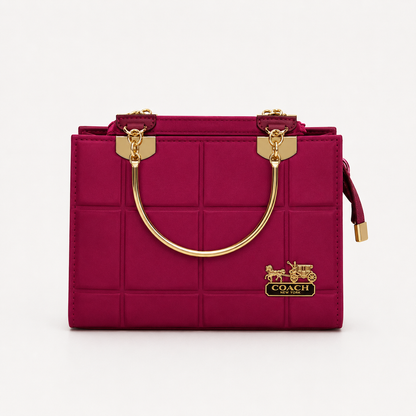 COACH - Grid Red Top Handle Bag