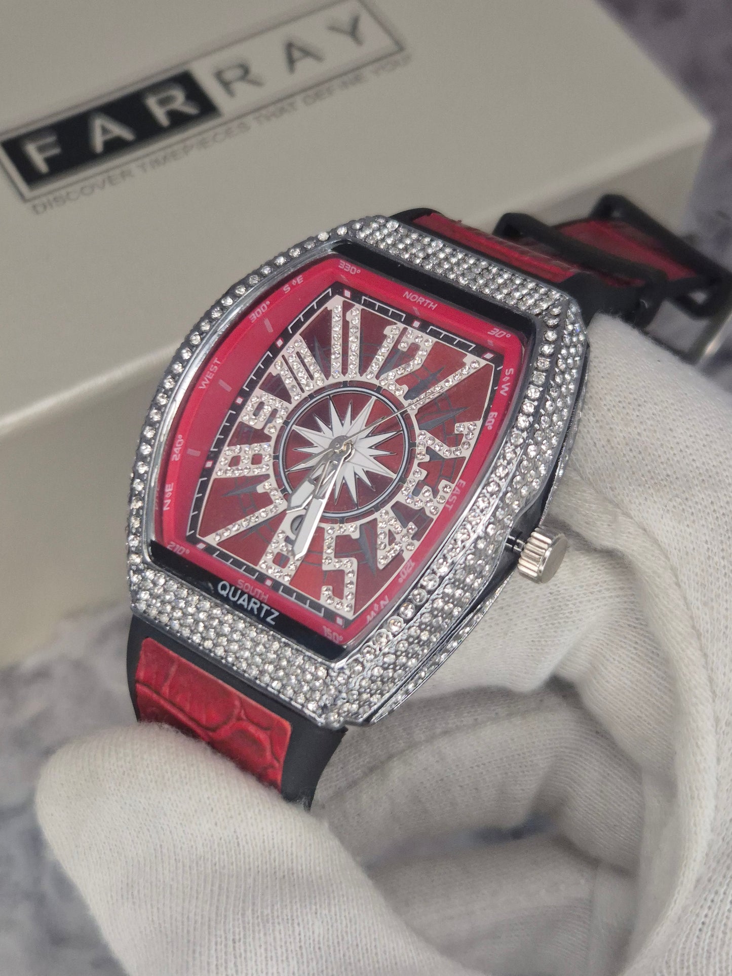 FRANCK MULLER - Iced Vanguard Strap Watch