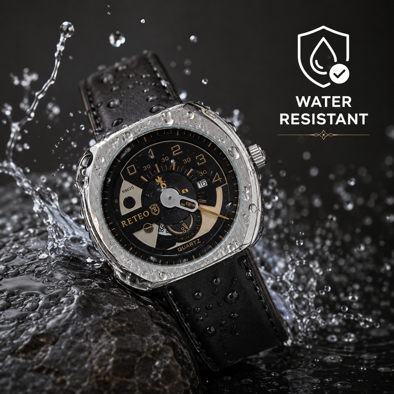RETEO - METALLIC CASE STRAP WATCH