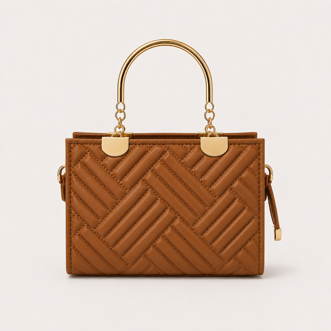 COACH - Herringbone Brown Top Handle Bag