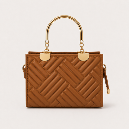 COACH - Herringbone Brown Top Handle Bag