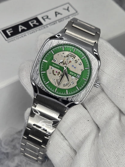 RICK Skeleton Design Date Watch