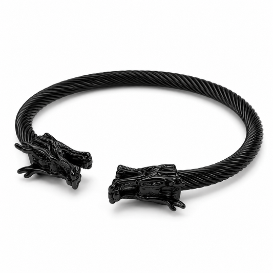 Oriental Dragon Black Cuff