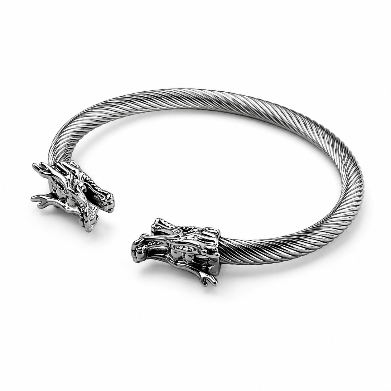 Oriental Dragon Silver Cuff