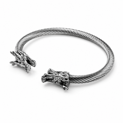 Oriental Dragon Silver Cuff