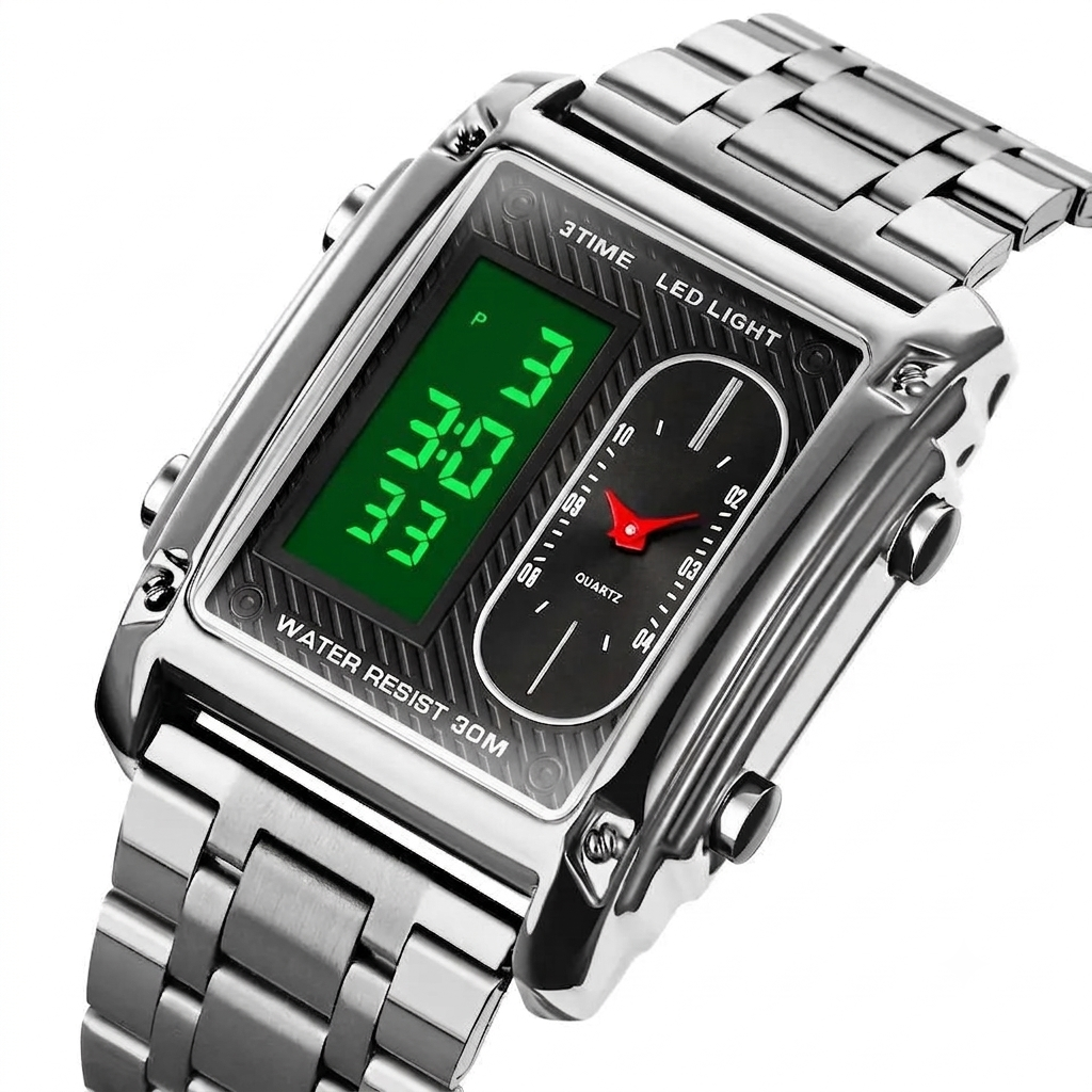 RETRO FURTURISTIC DUAL DISPLAY WATCH