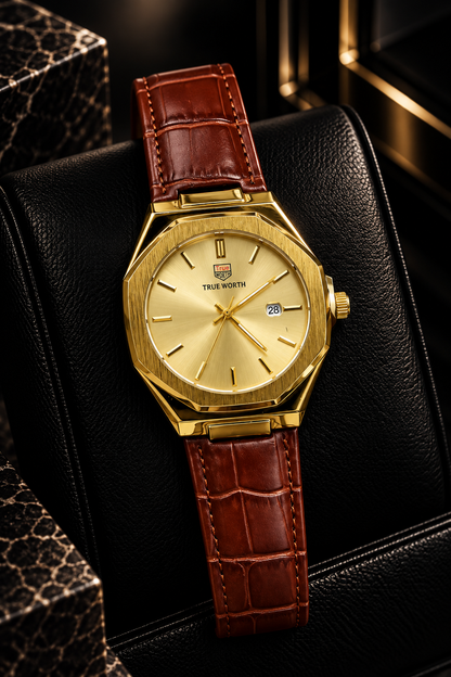 TRUE WORTH DATE STRAP WATCH