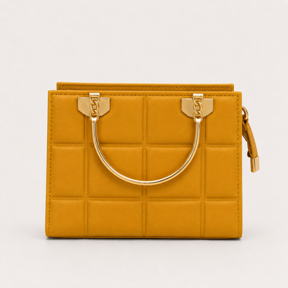 COACH - Grid Mustard Top Handle Bag