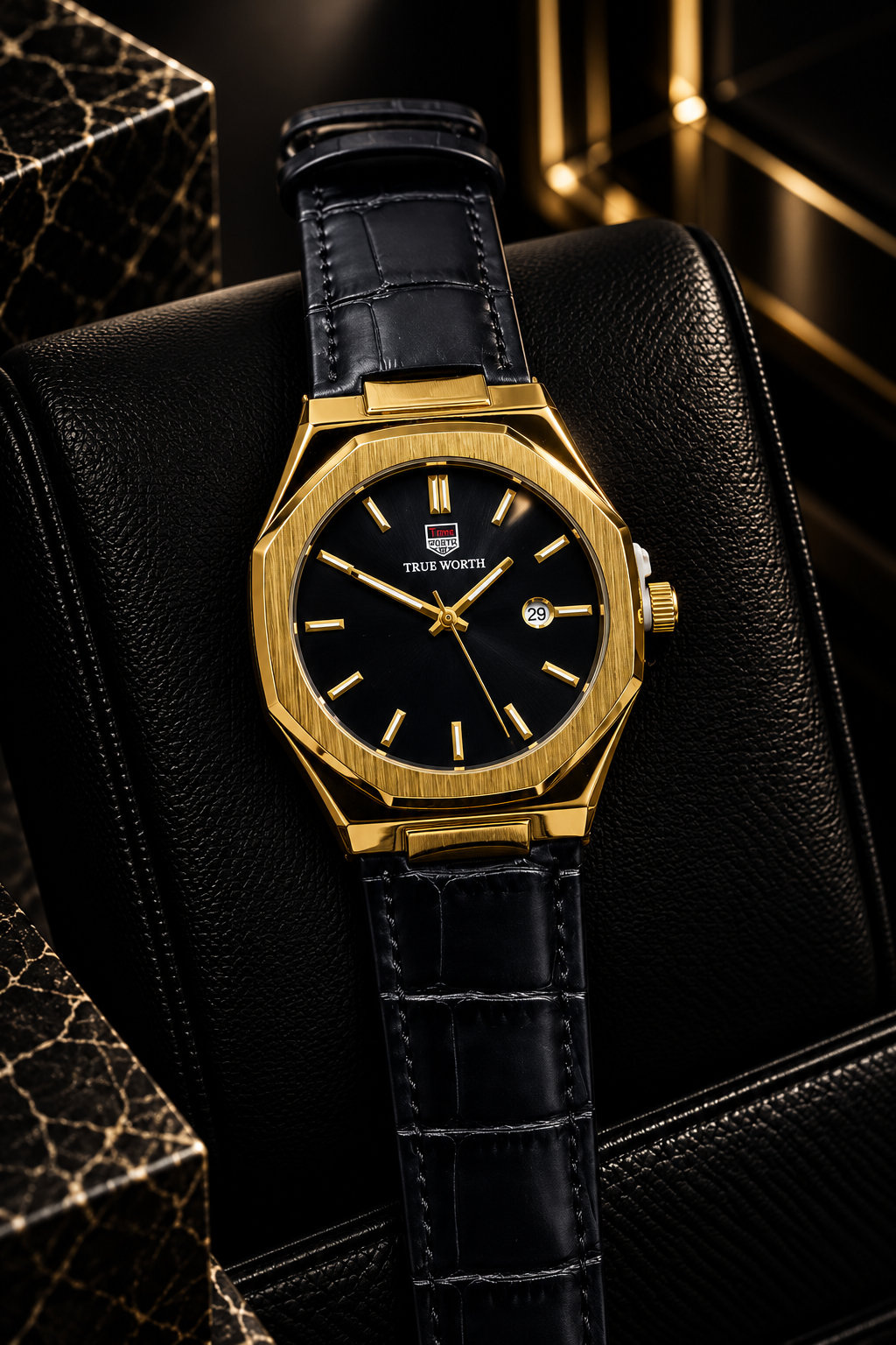 TRUE WORTH DATE STRAP WATCH