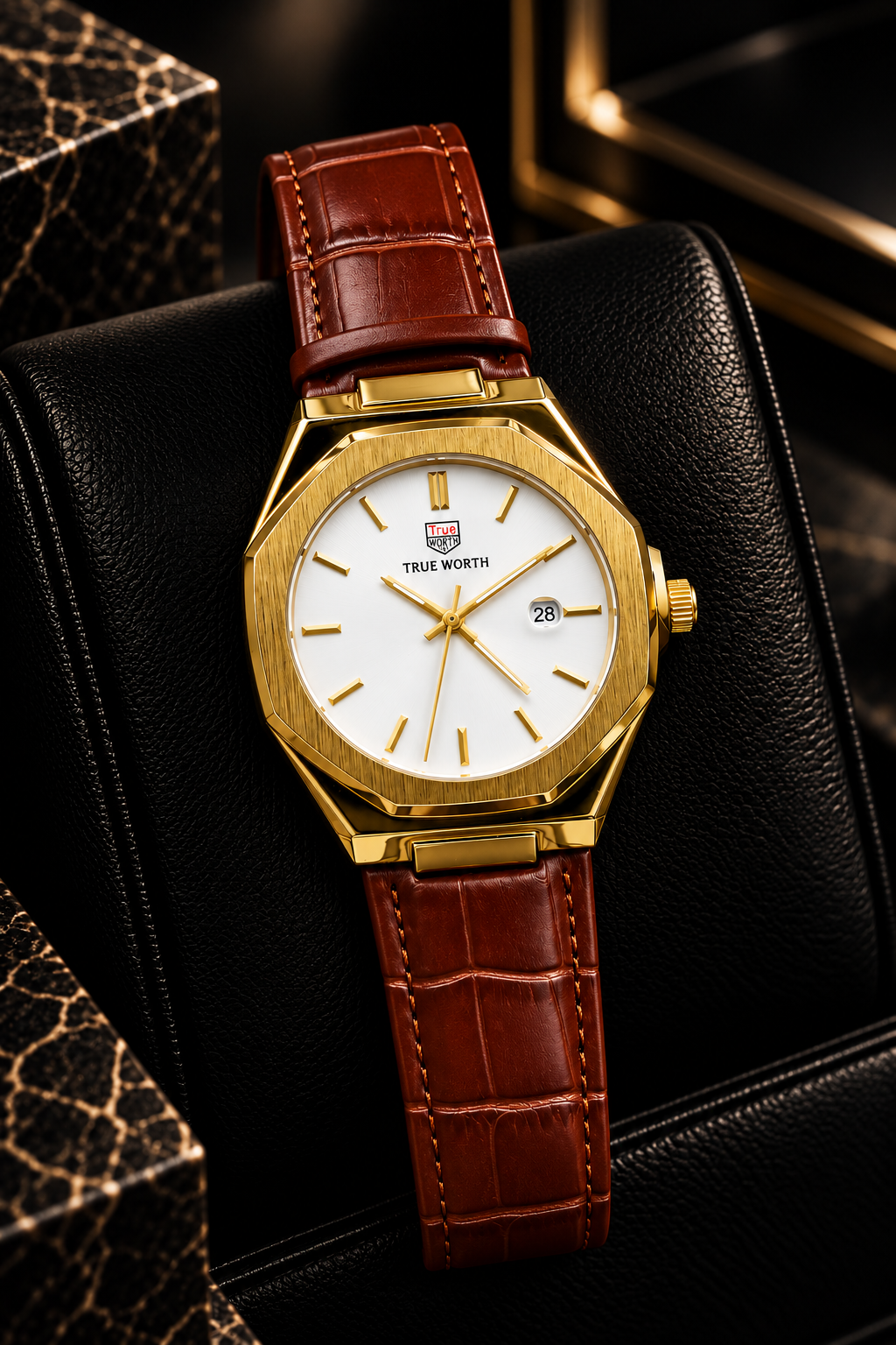 TRUE WORTH DATE STRAP WATCH