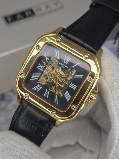 MARTYN LINE - Automatic Skeleton Leather Watch