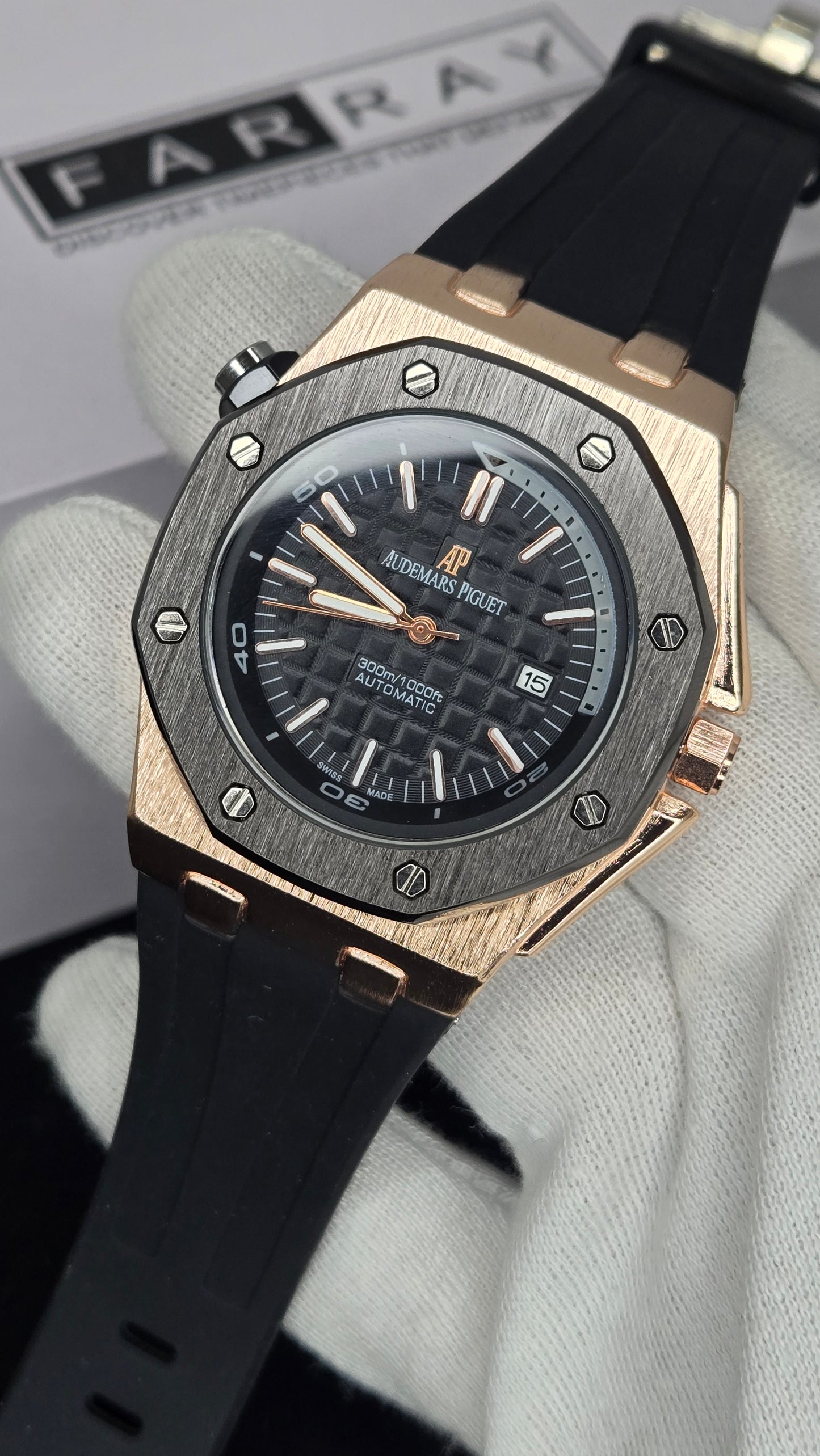 AP Metallic Case Strap Watch