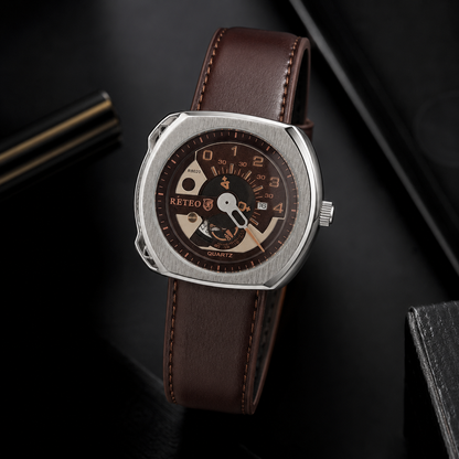 RETEO - METALLIC CASE STRAP WATCH
