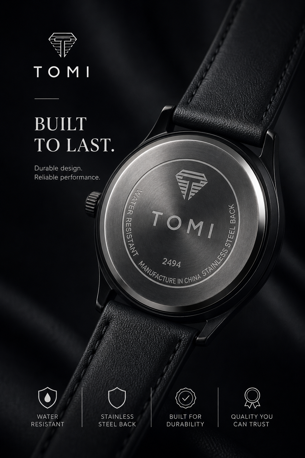 Tomi Leather Strap Watch